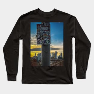 Manhattan Skyline Brooklyn Bridge Sunset NYC Long Sleeve T-Shirt